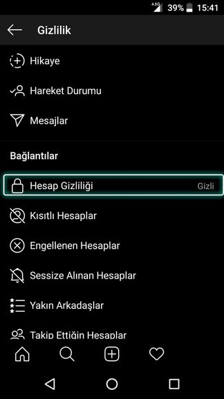 instagram hesap gizleme 2