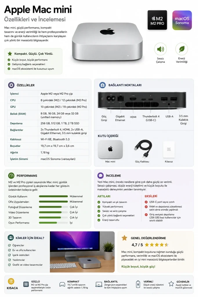 Apple Mac Mini Özellikleri ve İncelemesi