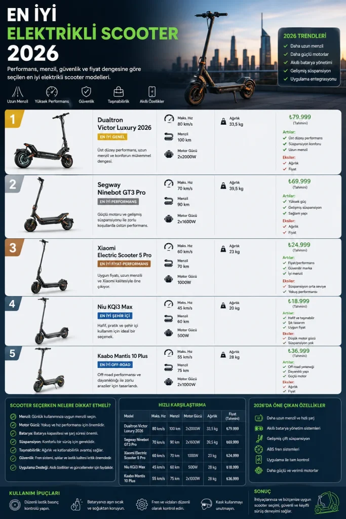 En İyi Elektrikli Scooter 2026