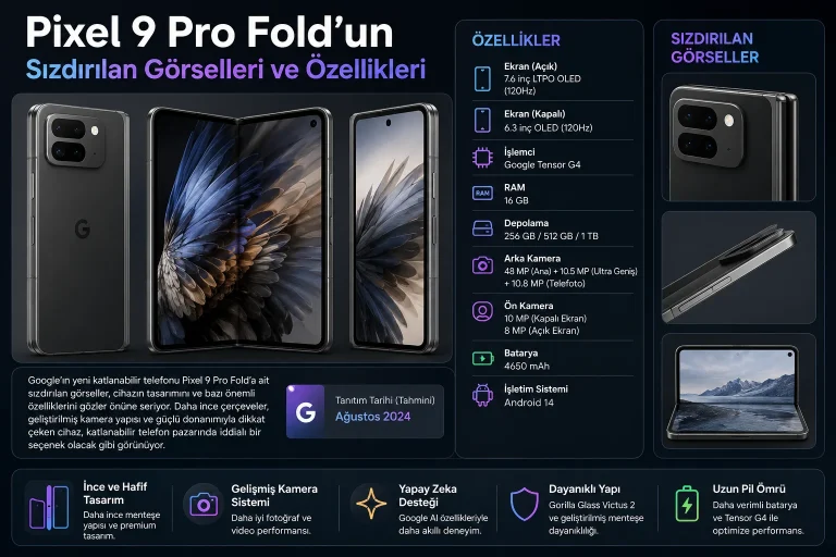 Pixel 9 Pro Fold’un Sızdırılan Görselleri ve Özellikleri